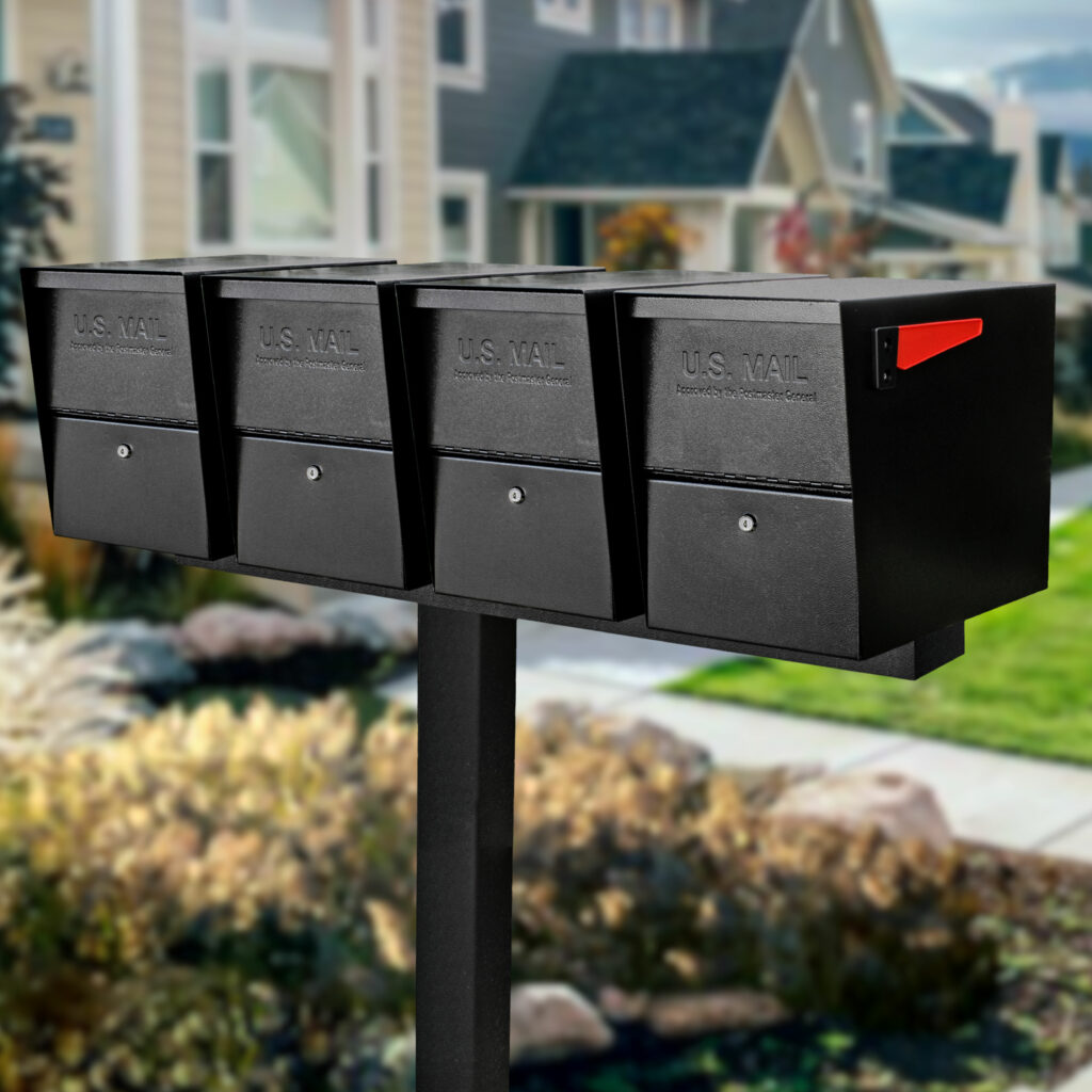 Complete Quad Mount Cluster Mailbox Kit Mailboss