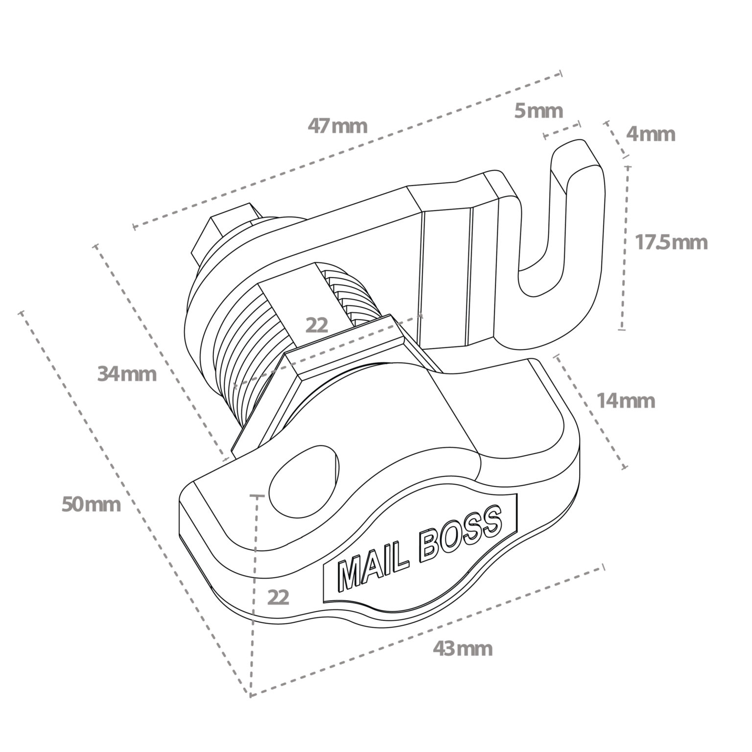 Hasp Lock for Mail Boss Mailboxes Mailboss