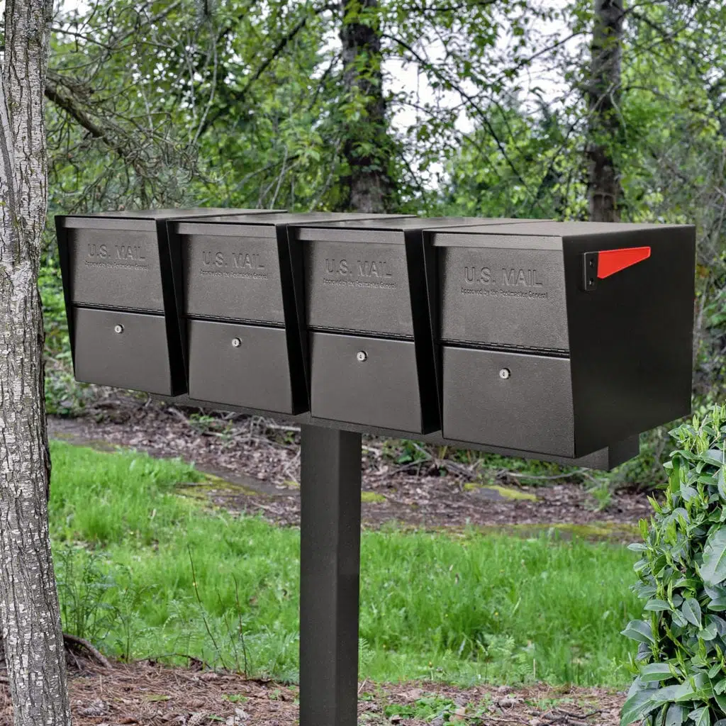 Complete Quad Mount Cluster Mailbox Kit Mailboss
