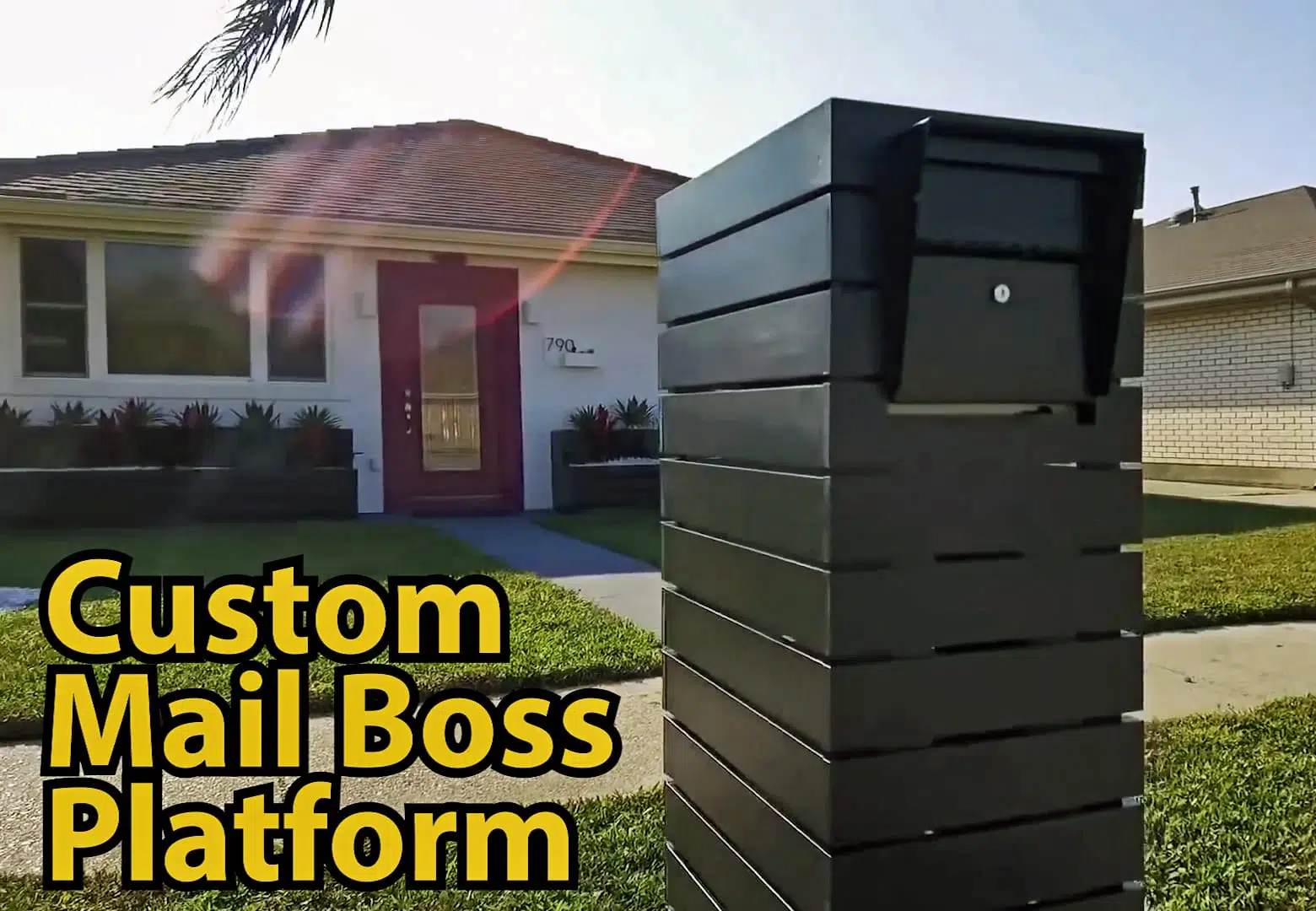 Sleek & Modern Custom DIY wood Mailbox Column - Mailboss