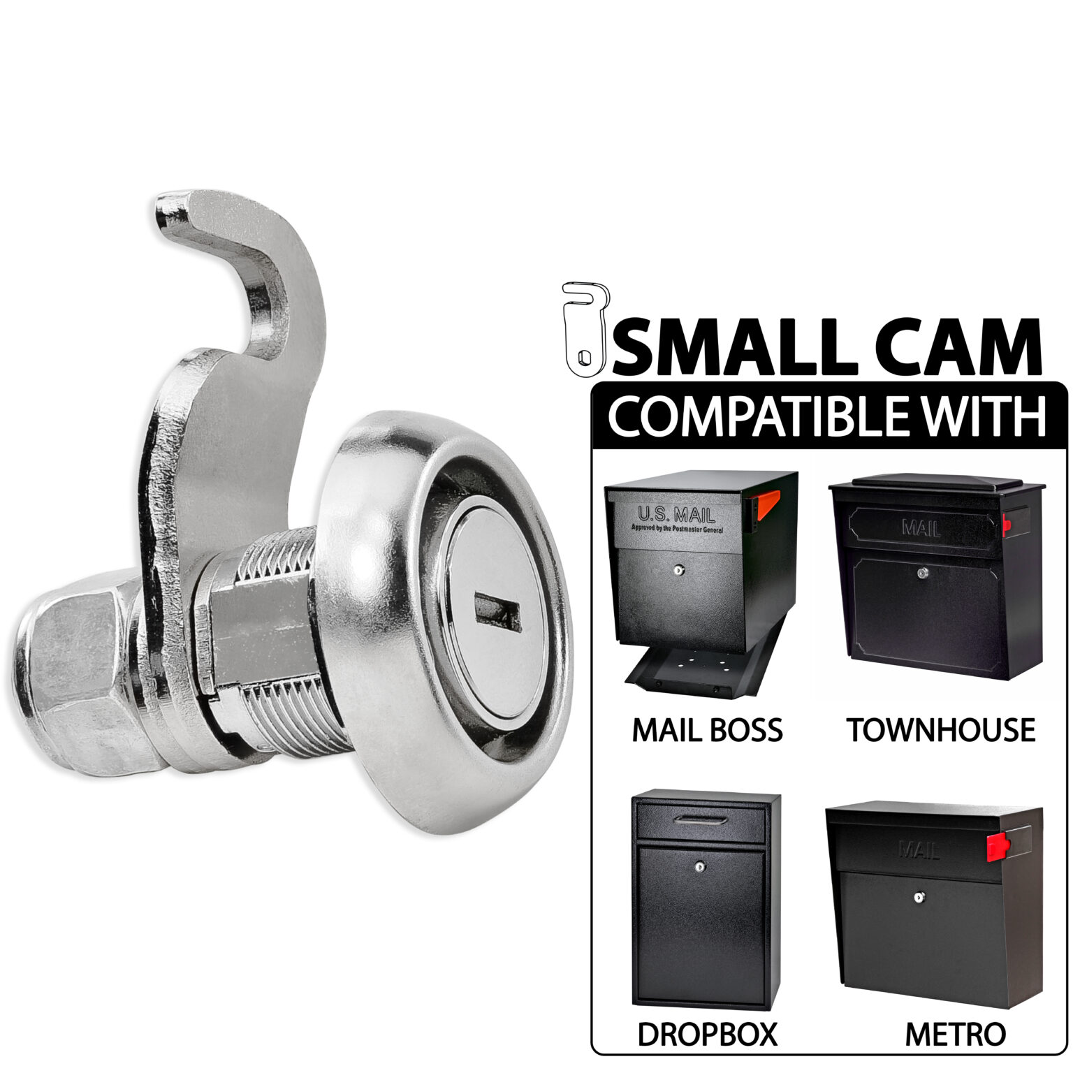 Replacement Mailbox Lock and Key for Mail Boss Locking Mailboxes Mailboss