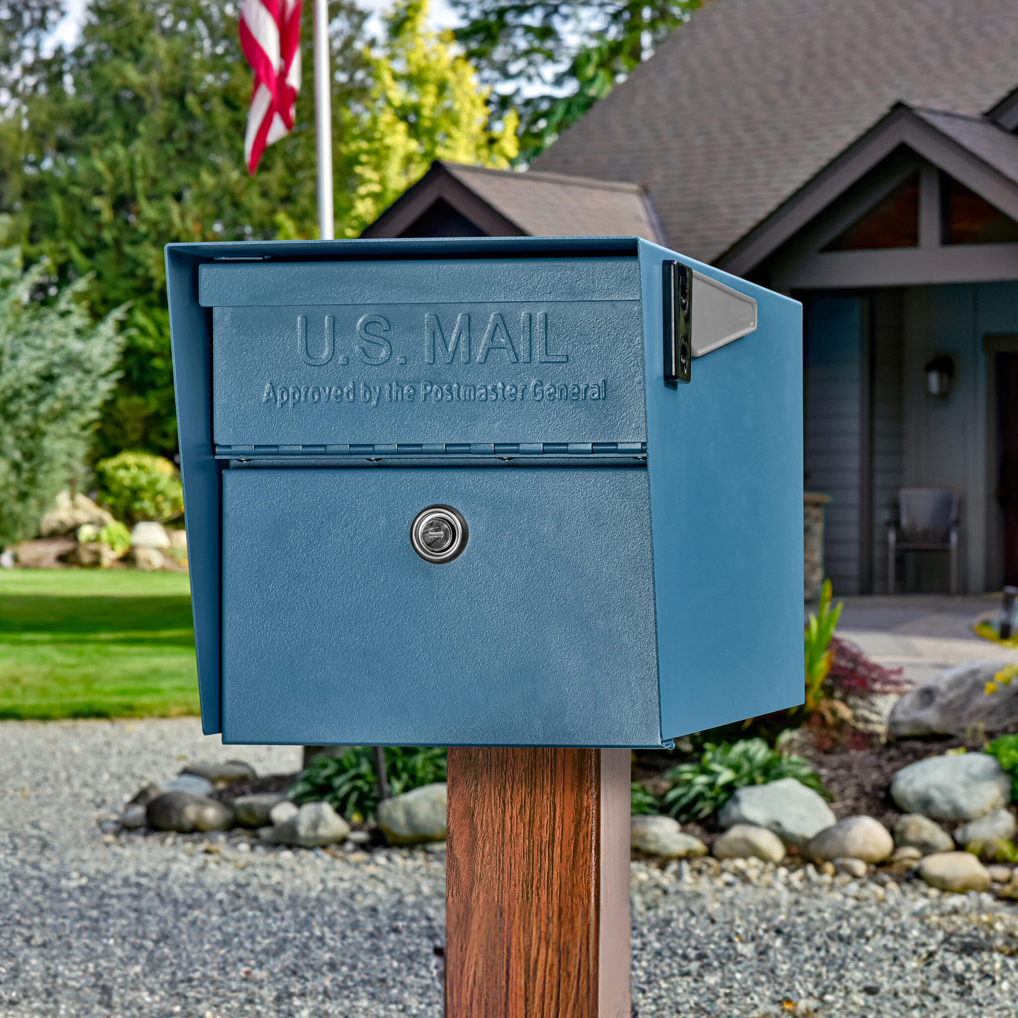 Mail Manager Century Blue Security Locking Residential Mailbox